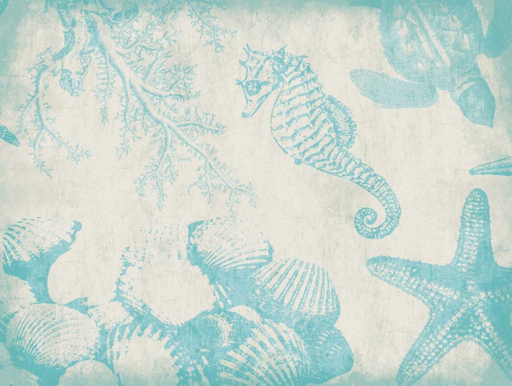 Sea Life in Aqua 1 art print by Jace Grey for $57.95 CAD