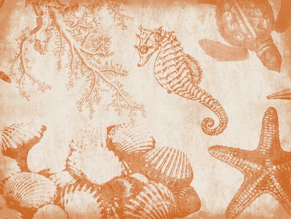 Sea Life in Burnt Orange 1 art print by Jace Grey for $57.95 CAD