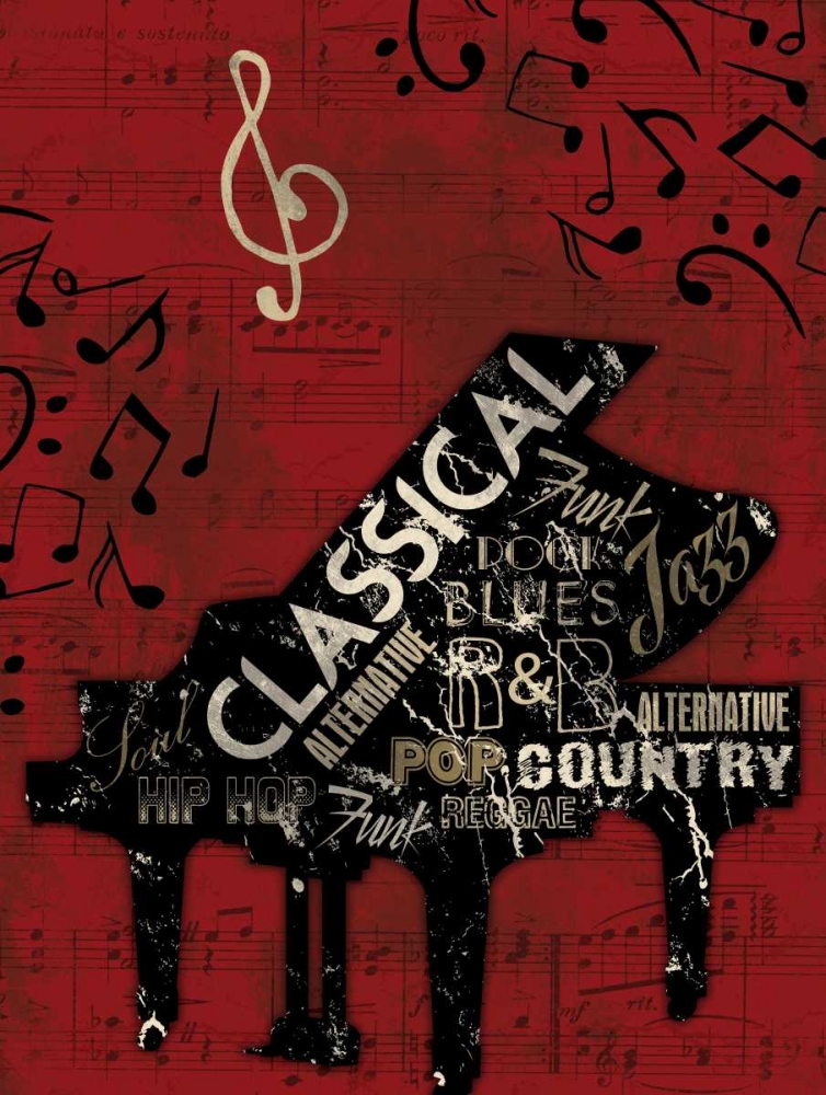 Music  Notes Red Mate art print by Jace Grey for $57.95 CAD