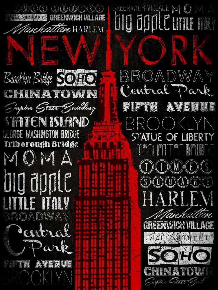 NY Type RED art print by Jace Grey for $57.95 CAD