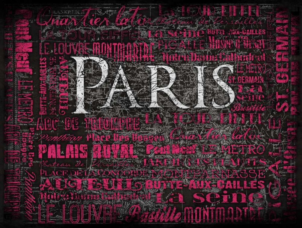 Paris Map Type 2 art print by Jace Grey for $57.95 CAD