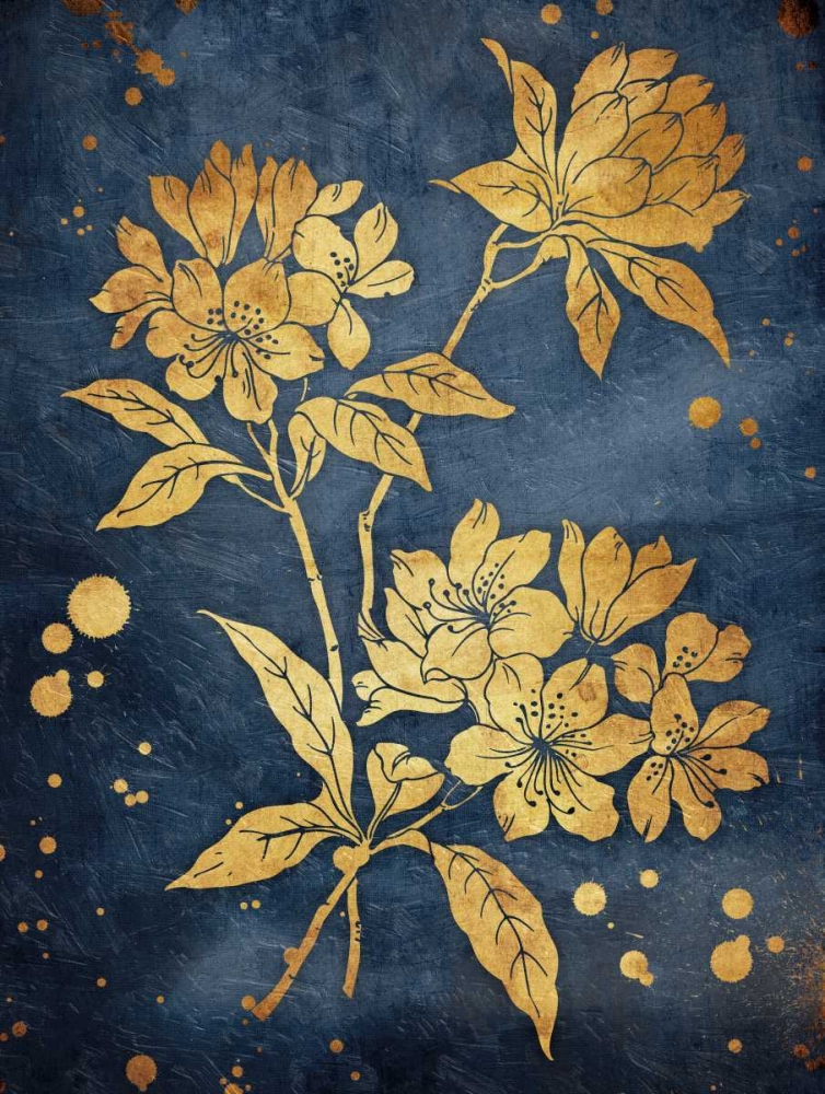 Floral Golden Blues art print by Jace Grey for $57.95 CAD
