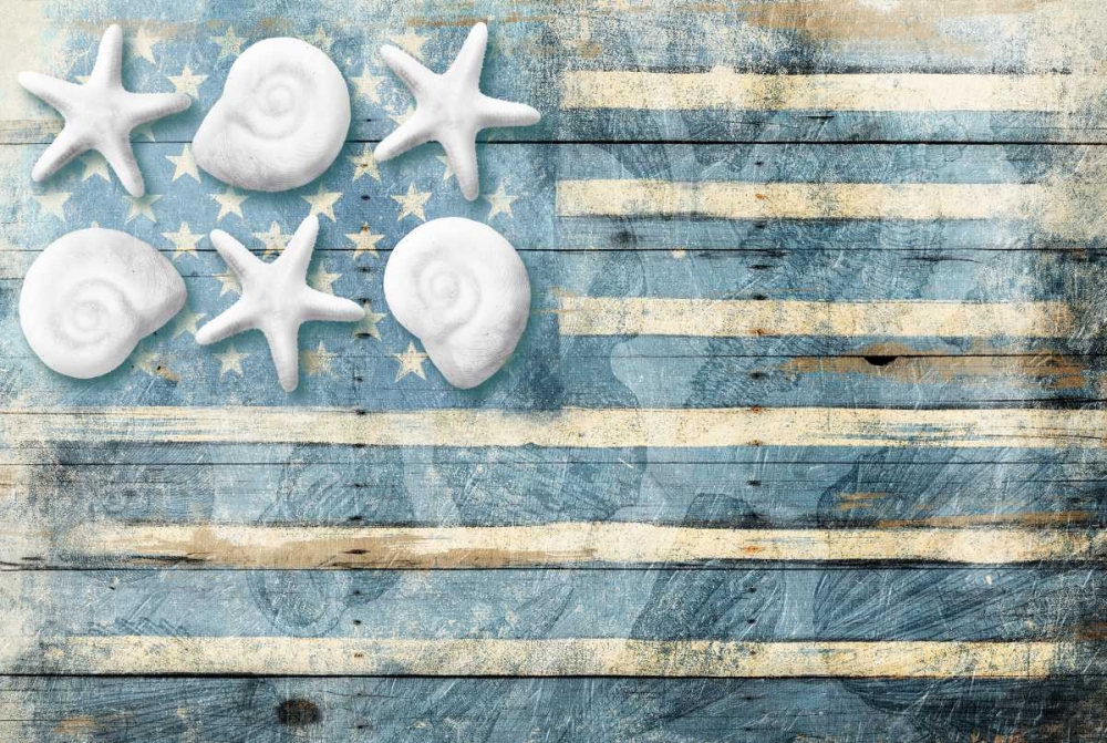 Water Blue American Flag art print by Jace Grey for $57.95 CAD