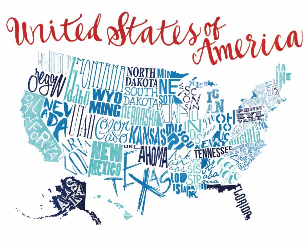Fun United States art print by Jace Grey for $57.95 CAD