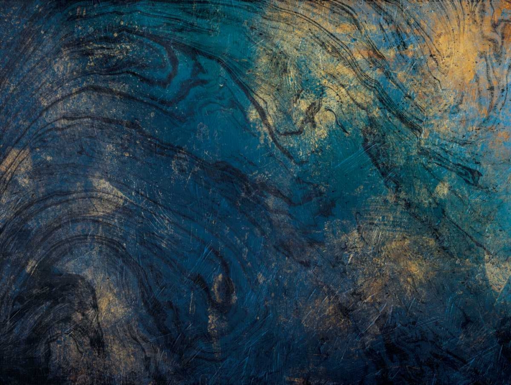 Golden Blue Marble art print by Jace Grey for $57.95 CAD