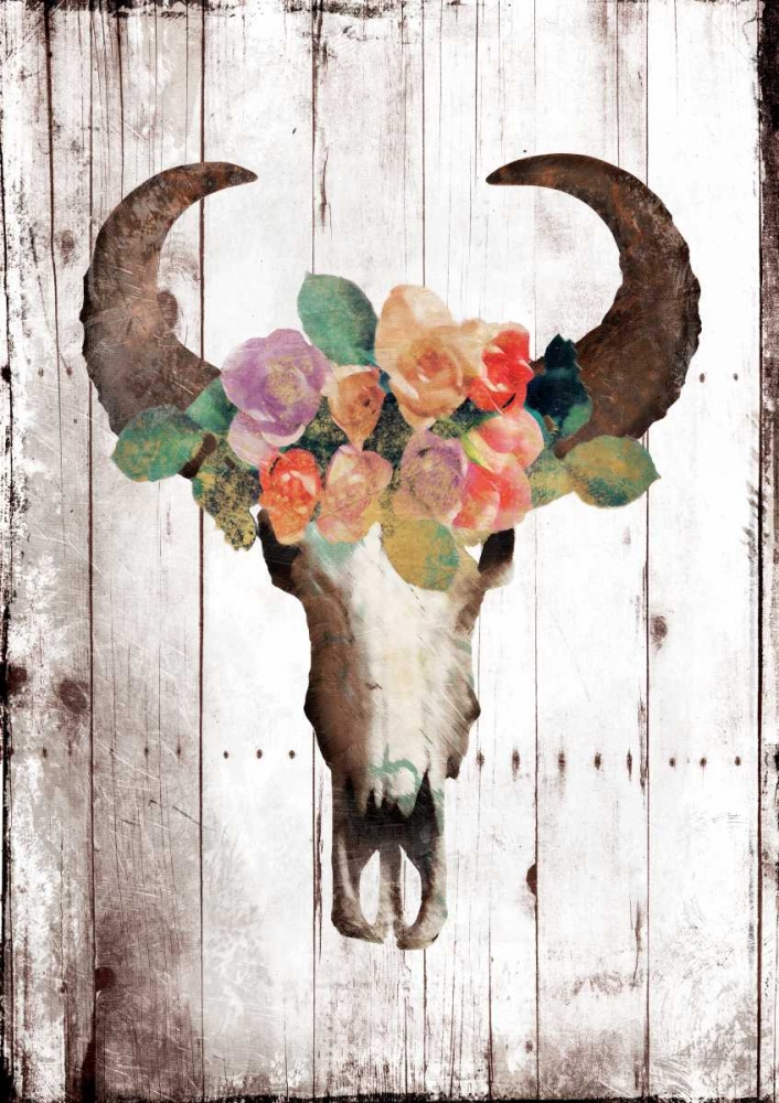 Bull Floral Gold Crown art print by Jace Grey for $57.95 CAD