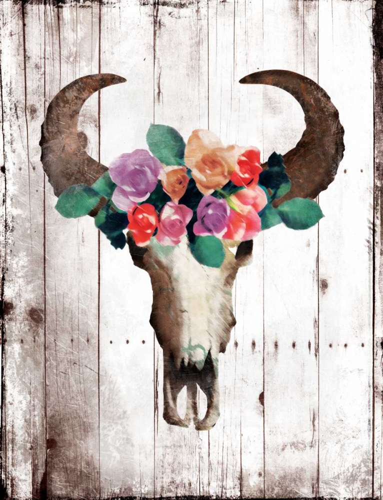 Bull Floral Crown art print by Jace Grey for $57.95 CAD