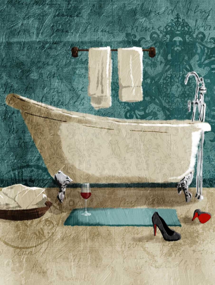 Teal Wine Bath art print by Jace Grey for $57.95 CAD