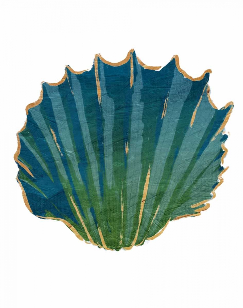 Gold Trim Sea Green Shells art print by Jace Grey for $57.95 CAD