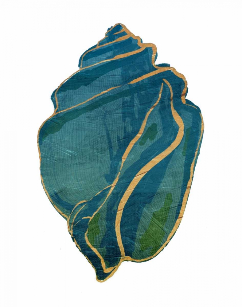 Gold Trim Sea Green Shells Mate art print by Jace Grey for $57.95 CAD