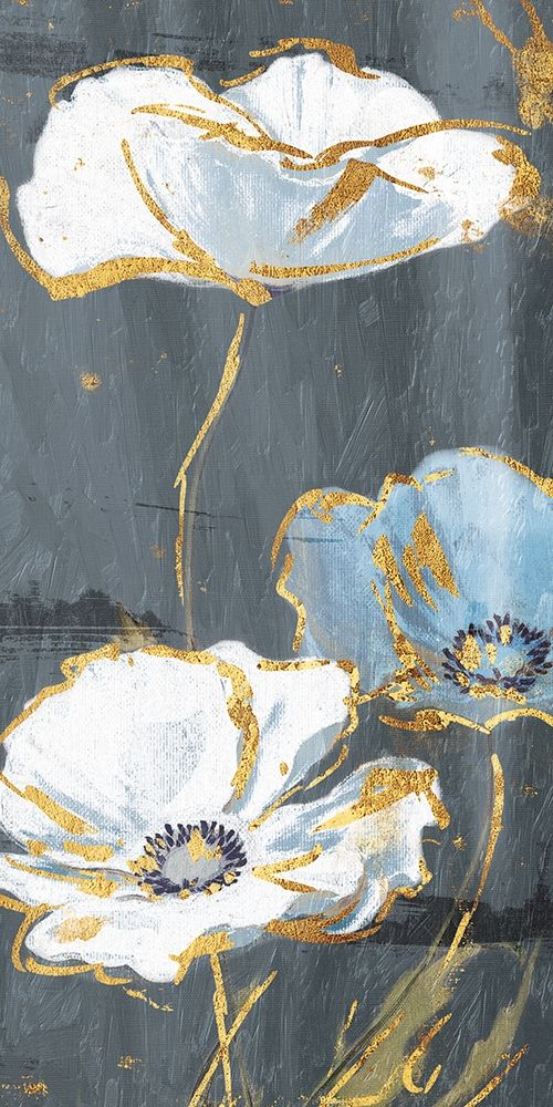 Blue Gold Florals Mate Three art print by Jace Grey for $57.95 CAD