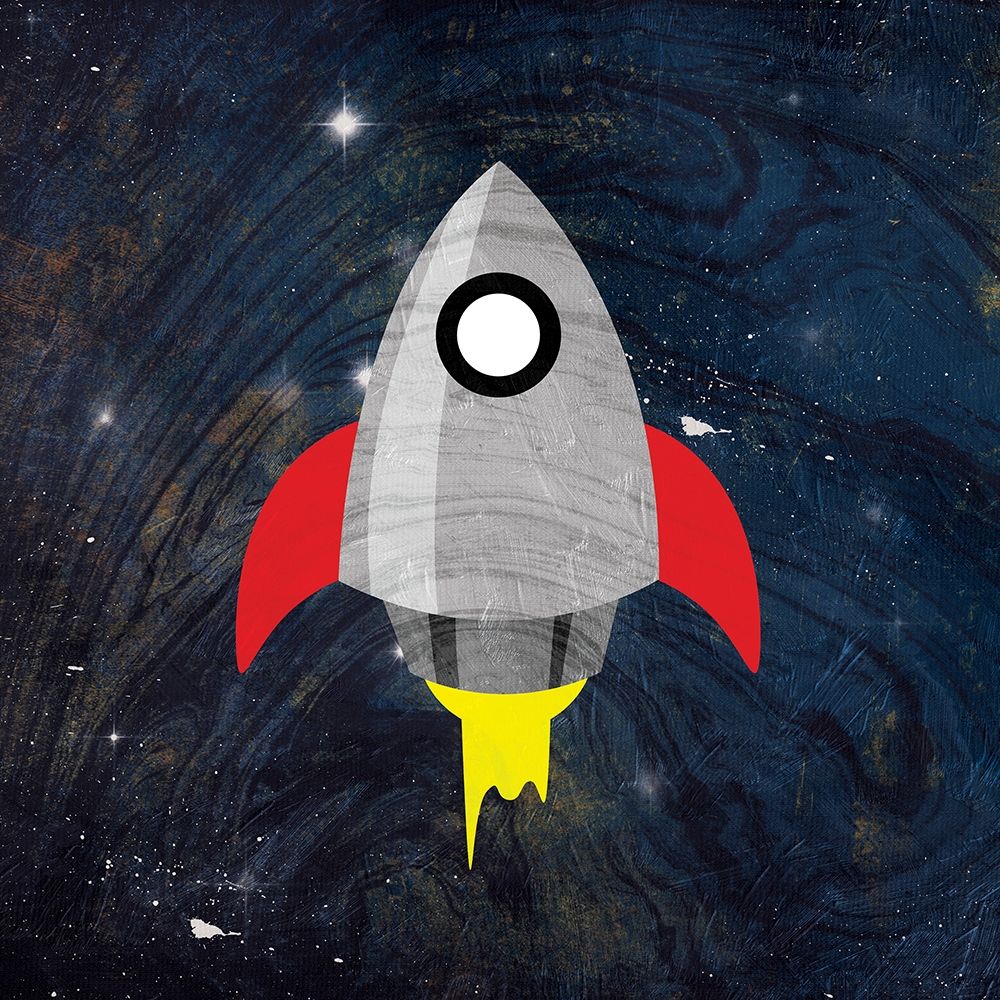 Galaxy Rockets Blue art print by Jace Grey for $57.95 CAD