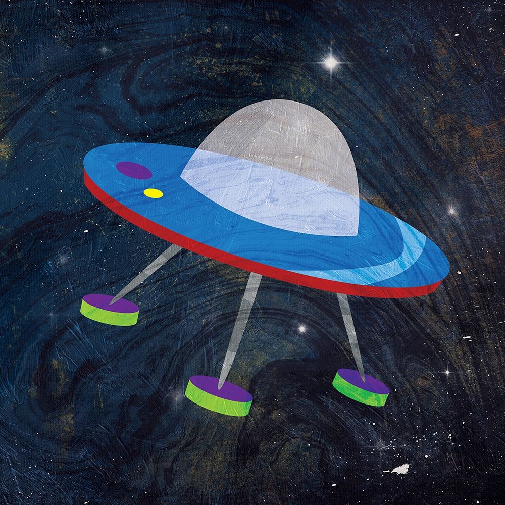 Galaxy Spaceship Blue art print by Jace Grey for $57.95 CAD