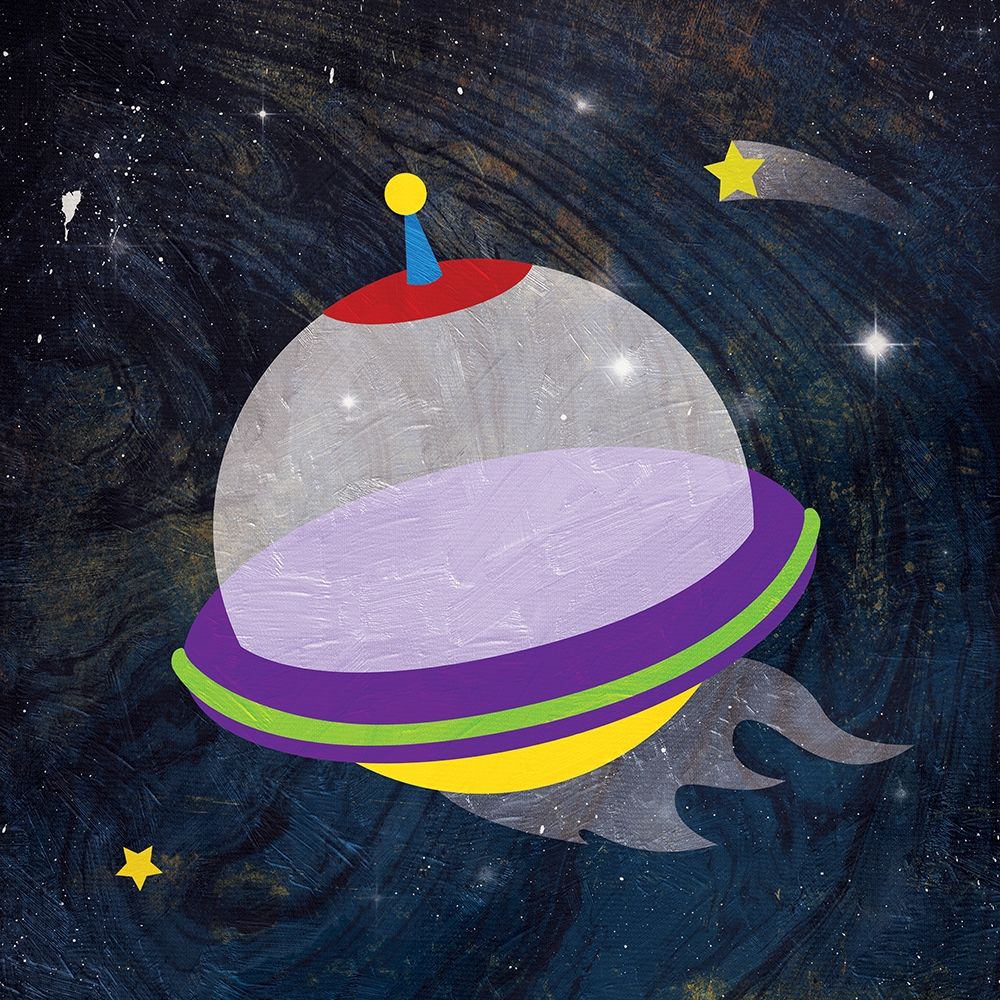 Galaxy Rockets Blue Stars art print by Jace Grey for $57.95 CAD
