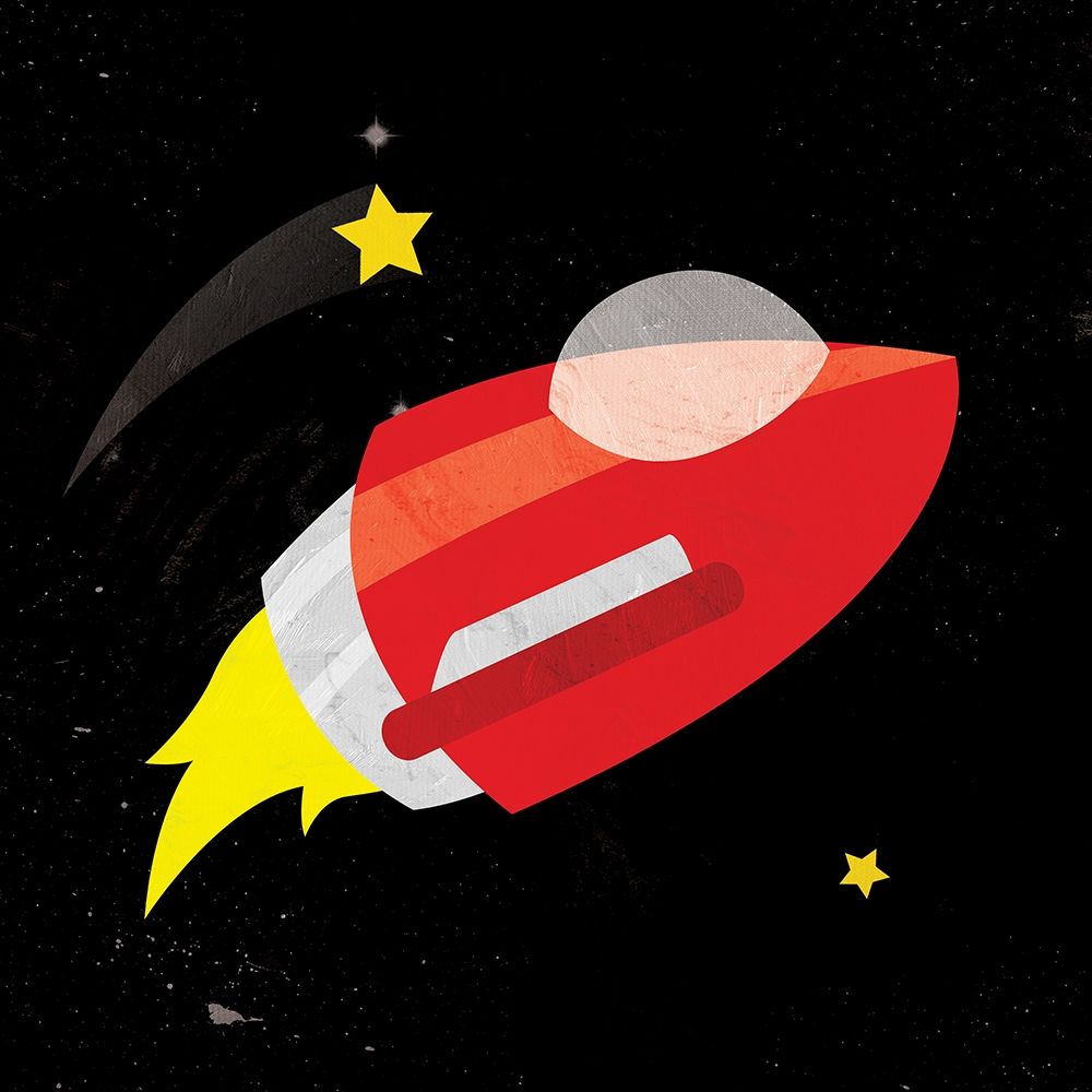 Galaxy Rockets In Space art print by Jace Grey for $57.95 CAD