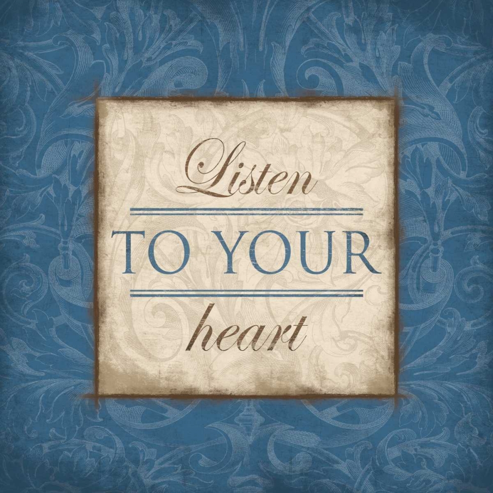 Listen to Your Heart Blue art print by Jace Grey for $57.95 CAD