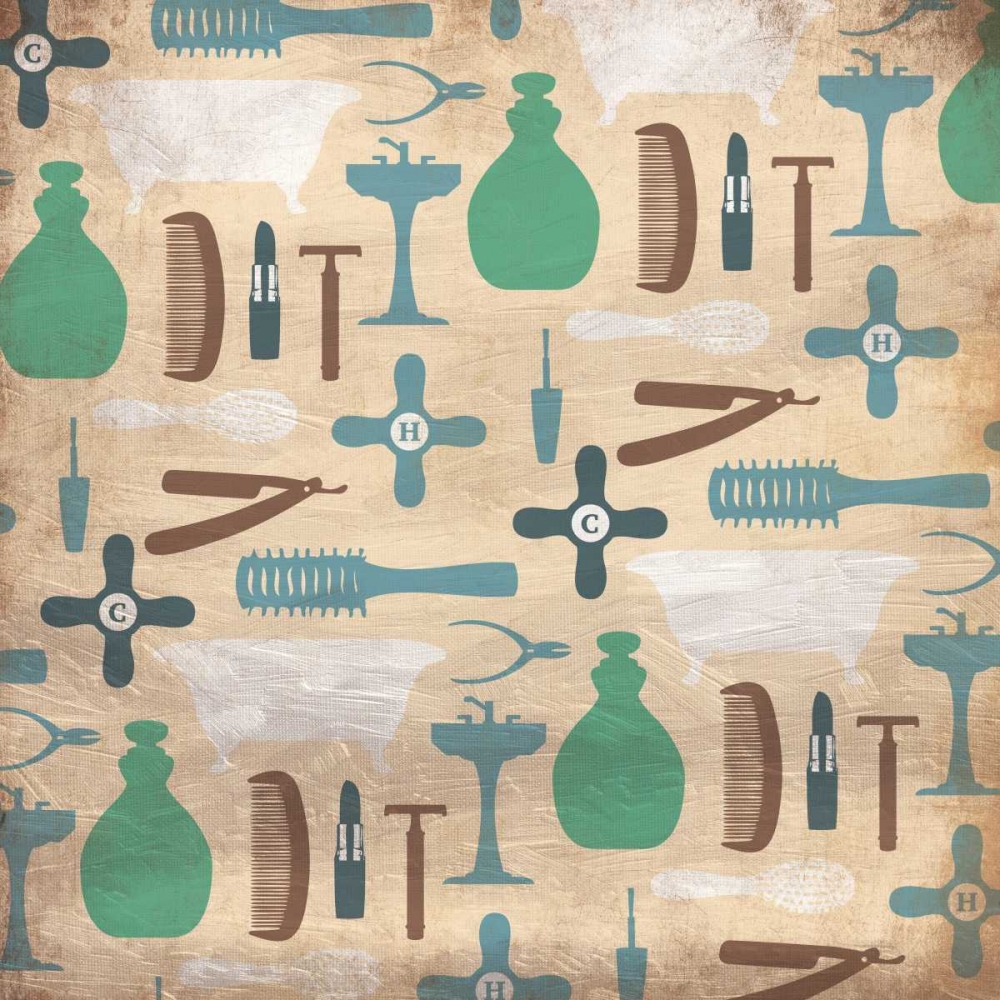 Bathroom Pattern art print by Jace Grey for $57.95 CAD