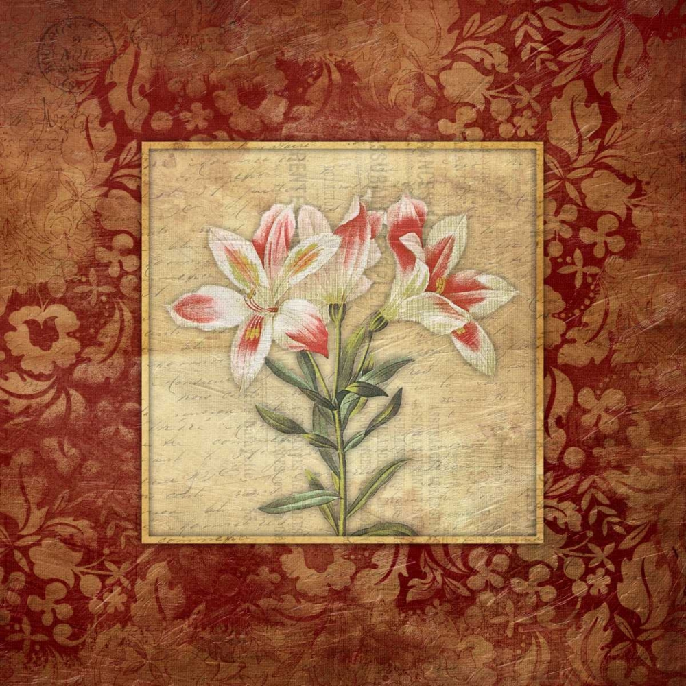Red Border Floral A2 art print by Jace Grey for $57.95 CAD