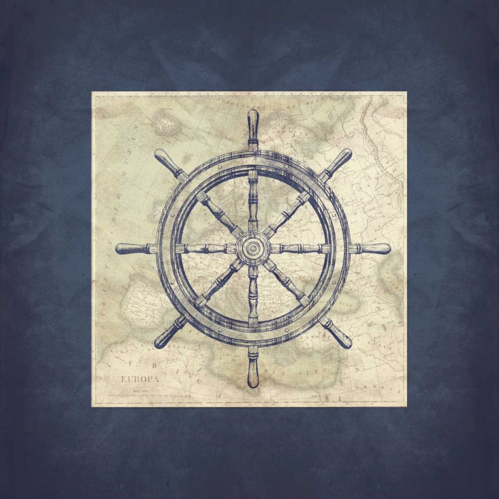 Coastal Map Blue Bordered art print by Jace Grey for $57.95 CAD