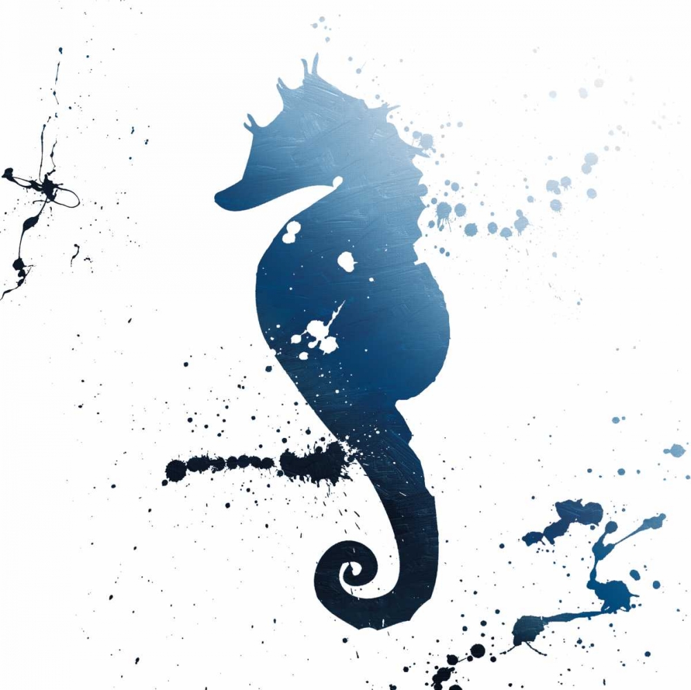 Seahorse Splatter Indigo art print by Jace Grey for $57.95 CAD
