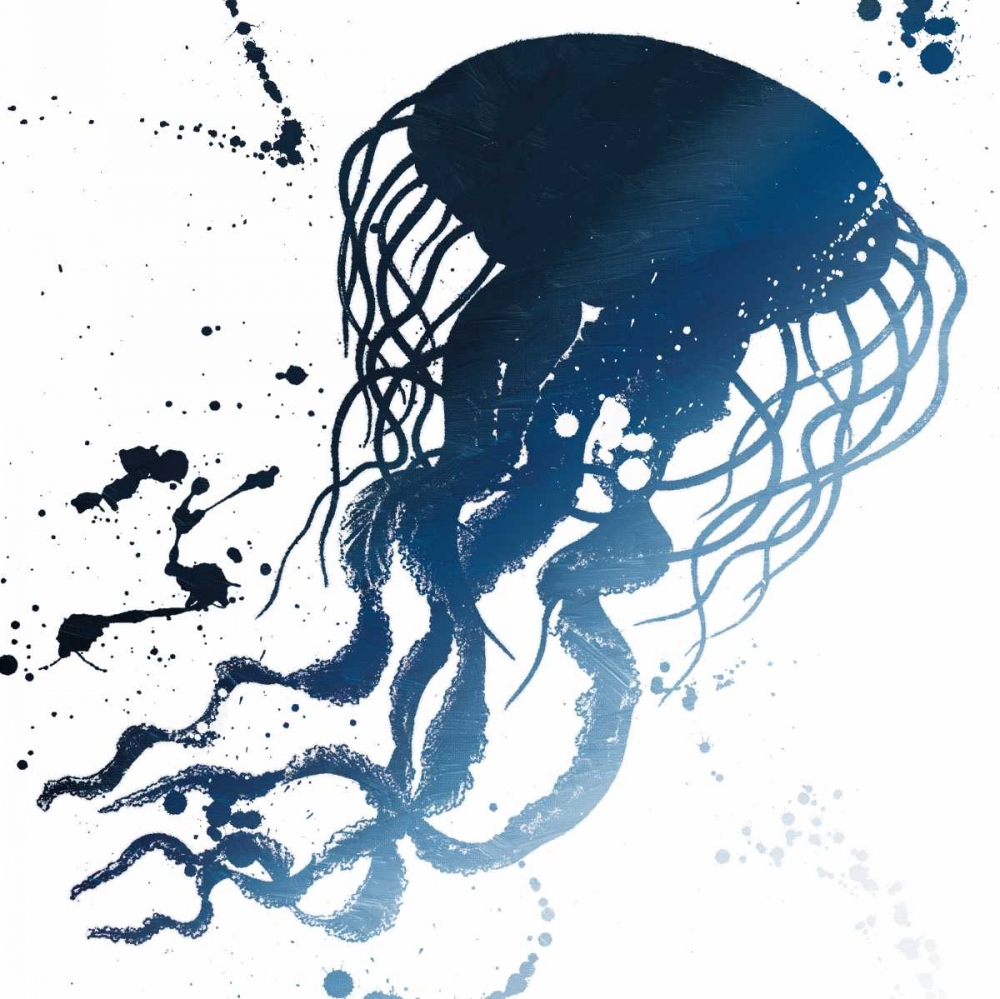 Jellyfish Splatter Indigo art print by Jace Grey for $57.95 CAD