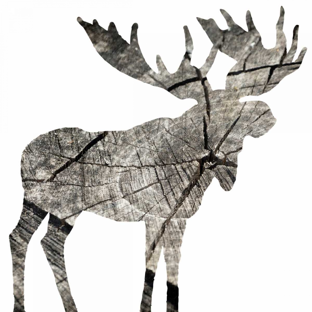 Wood Moose White art print by Jace Grey for $57.95 CAD