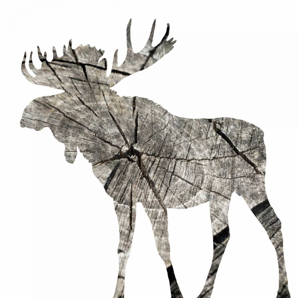 Wood Moose White Mate art print by Jace Grey for $57.95 CAD