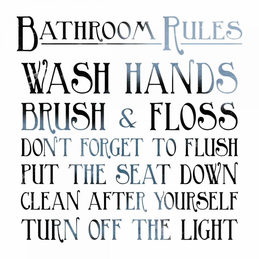 Bathroom Rules art print by Jace Grey for $57.95 CAD