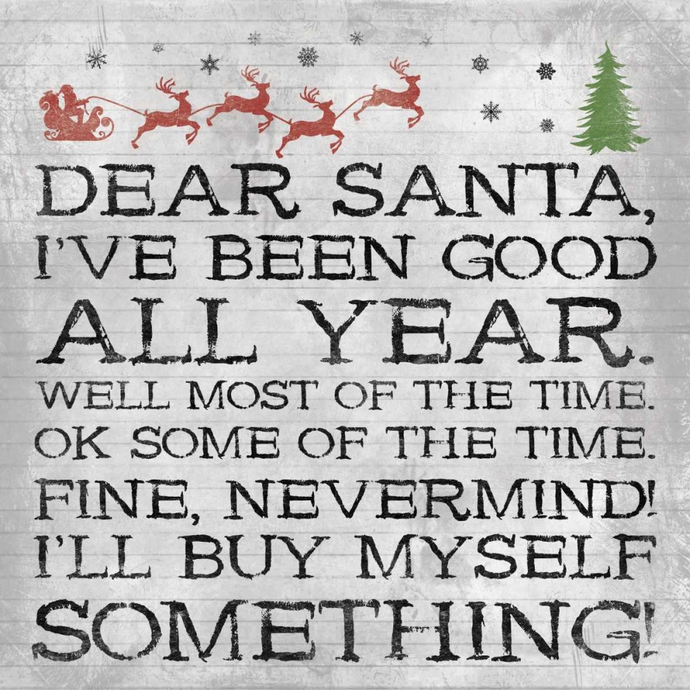 Dear Santa Nevermind Note art print by Jace Grey for $57.95 CAD