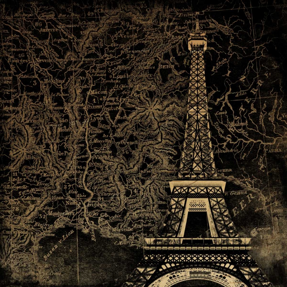 Eiffel Map art print by Jace Grey for $57.95 CAD