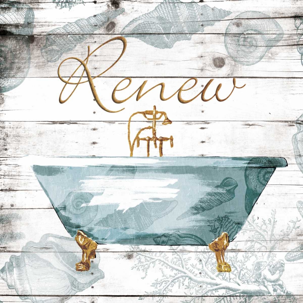 Golden Coastal Bath art print by Jace Grey for $57.95 CAD