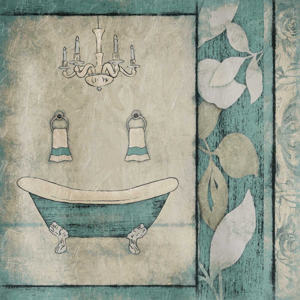 Teal Floral Bath art print by Jace Grey for $57.95 CAD