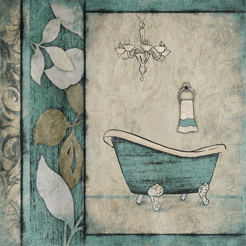 Teal Floral Bath Mate art print by Jace Grey for $57.95 CAD