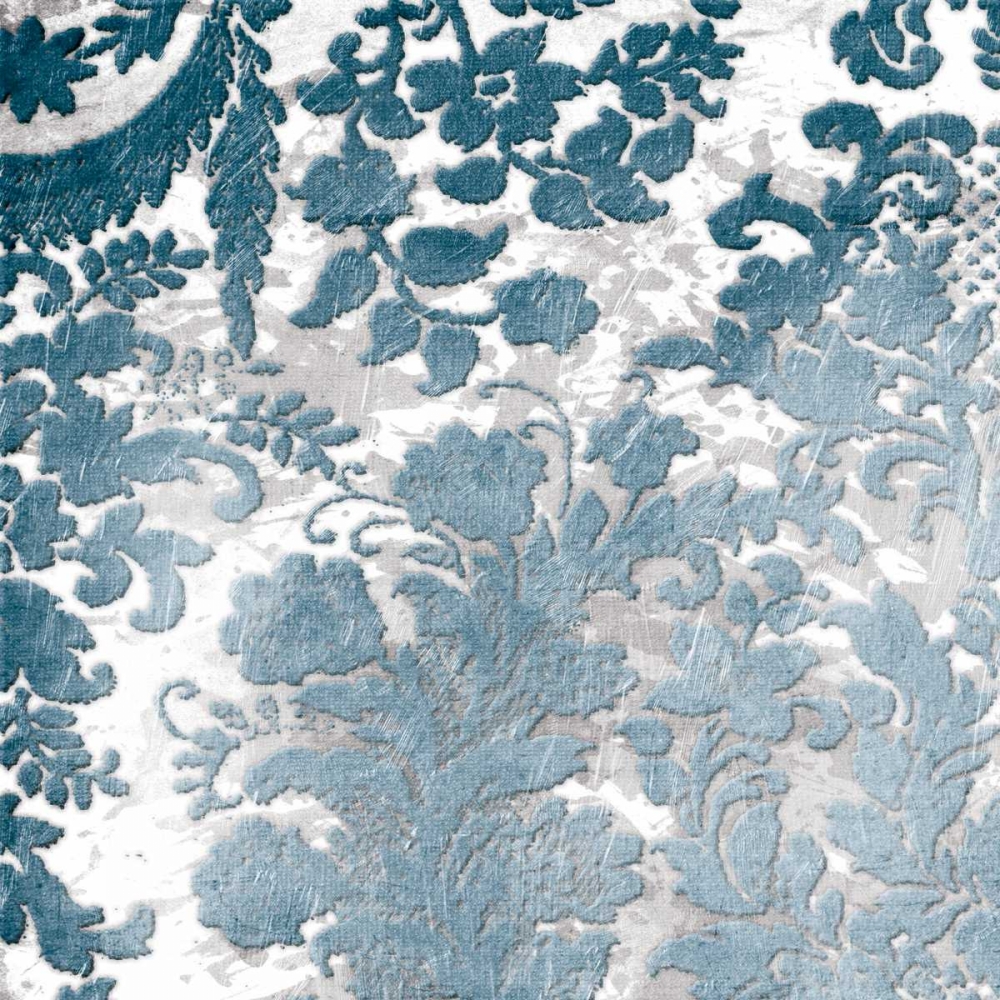 Blue Silver Floral Stamp art print by Jace Grey for $57.95 CAD