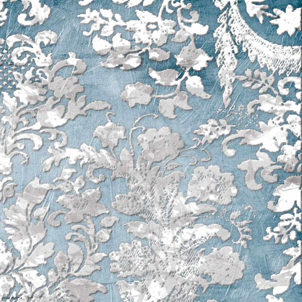 Silver Blue Floral Stamp art print by Jace Grey for $57.95 CAD