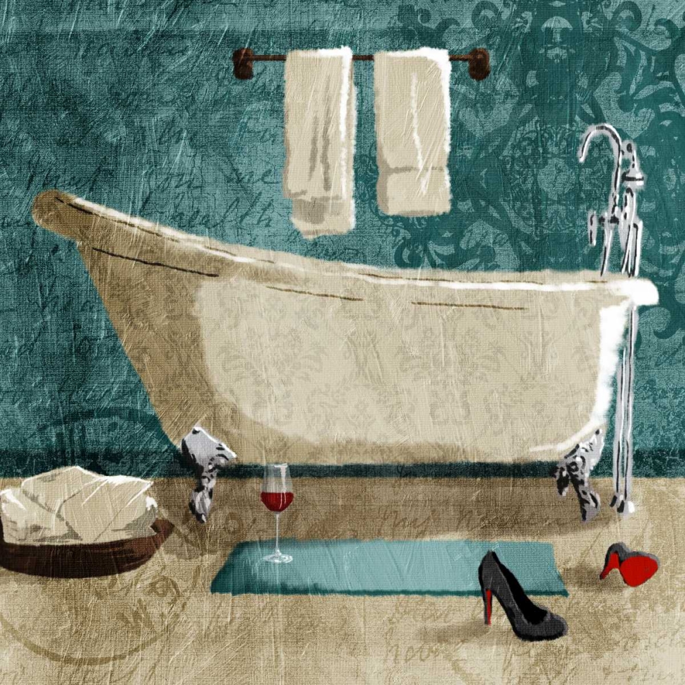 Teal Drink And Heals Bath art print by Jace Grey for $57.95 CAD
