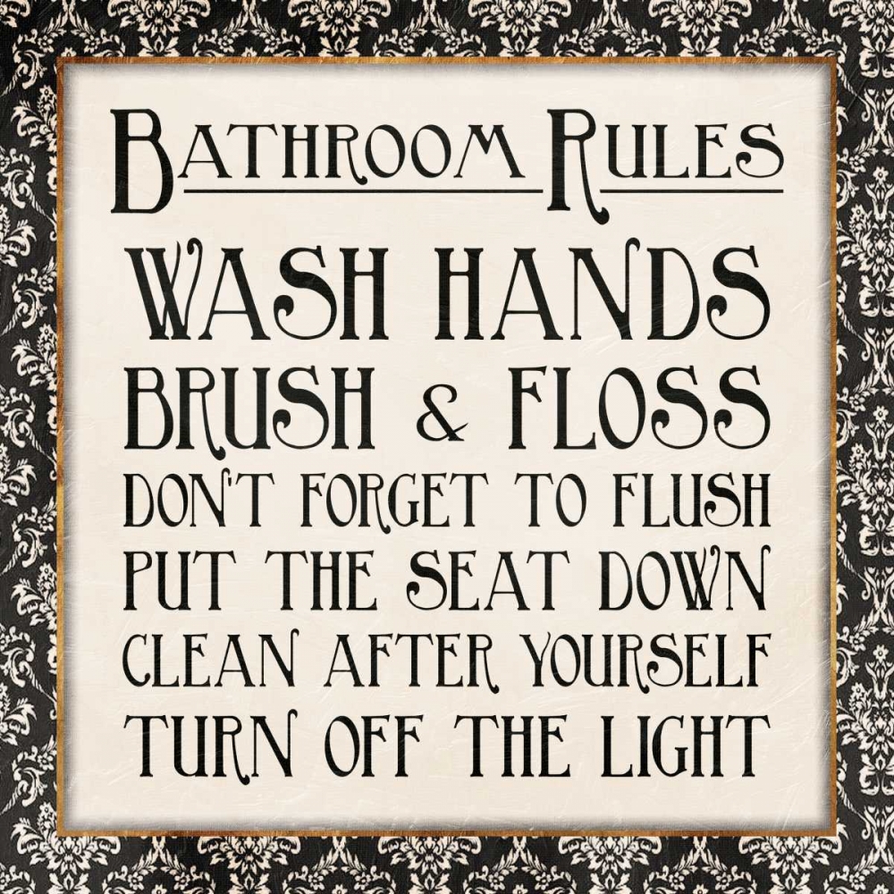 Black Gold Bath Rules art print by Jace Grey for $57.95 CAD