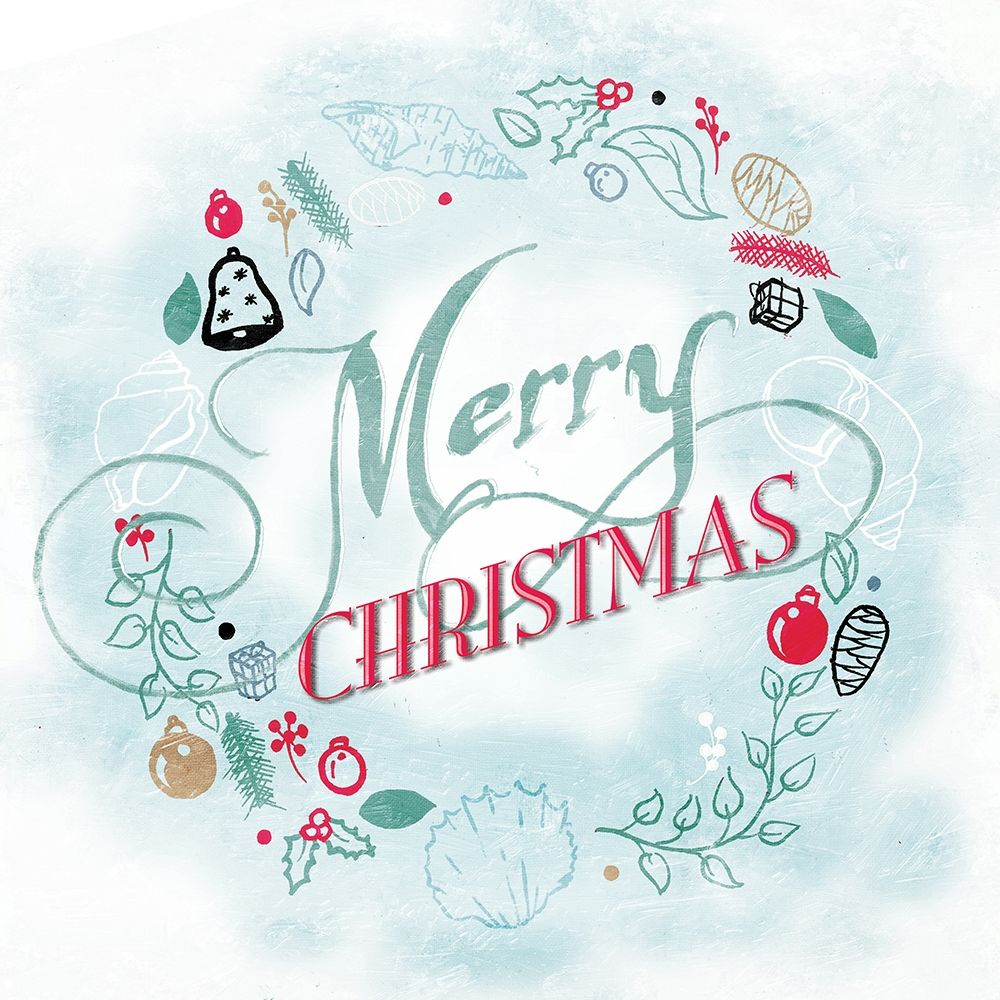 Coastal Christmas Wreath art print by Jace Grey for $57.95 CAD