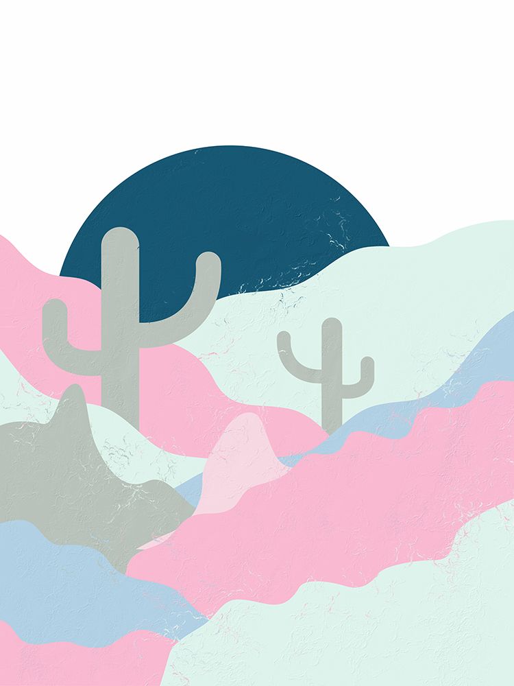 Pastels And Cacti art print by Jesse Keith for $57.95 CAD