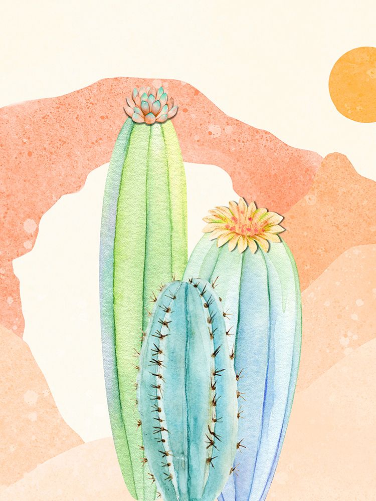 Blooming Cactus Horizon art print by Jesse Keith for $57.95 CAD