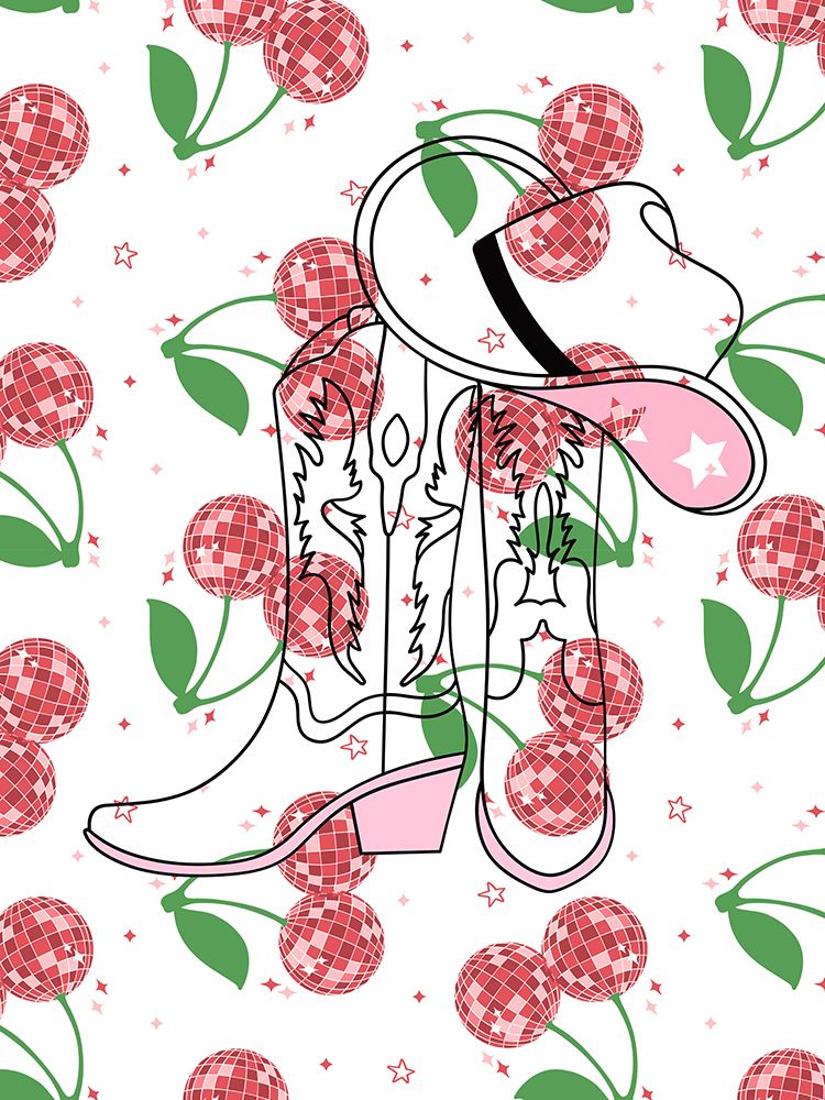 Cherry Disco Western art print by Jesse Keith for $57.95 CAD