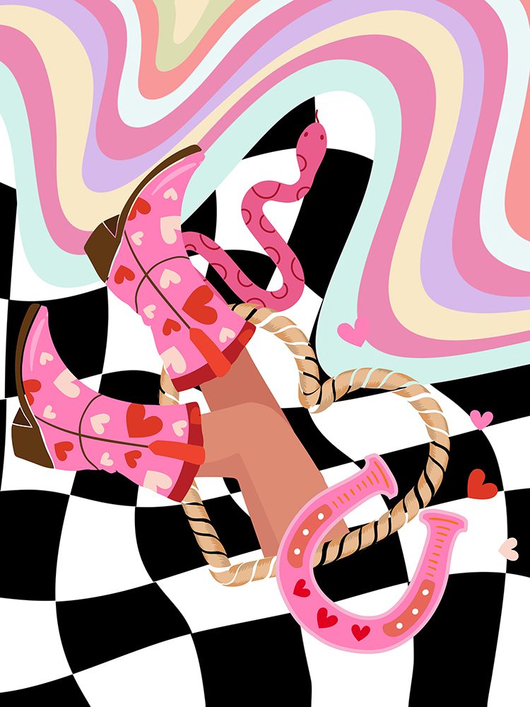 Pink Core Cowgirl art print by Jesse Keith for $57.95 CAD
