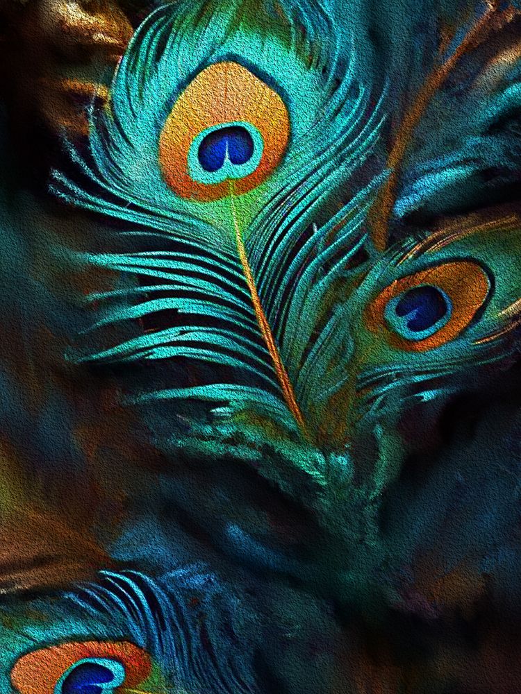 Dark Peacock Feather Painting art print by Jesse Keith for $57.95 CAD