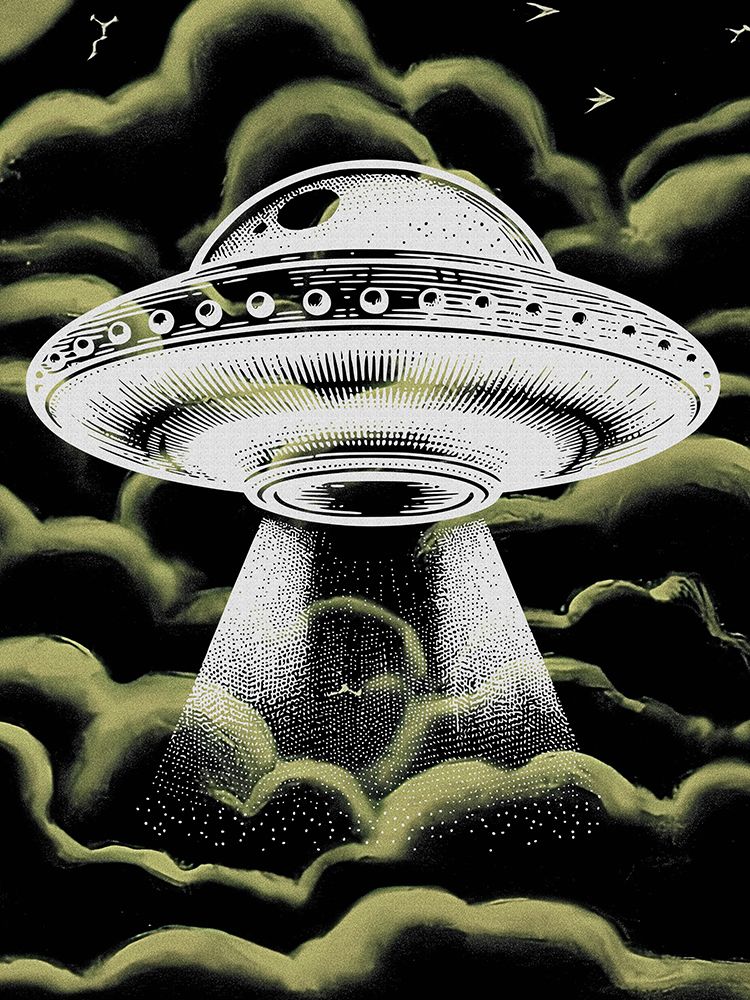 White UFO art print by Jesse Keith for $57.95 CAD