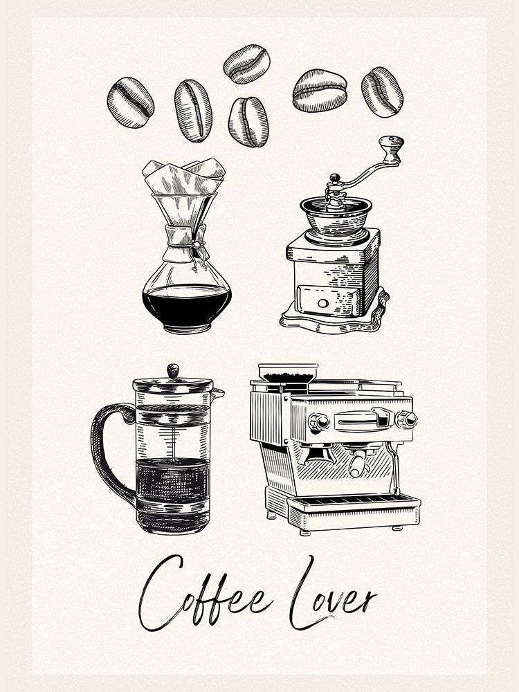 Coffee Drawings art print by Jesse Keith for $57.95 CAD