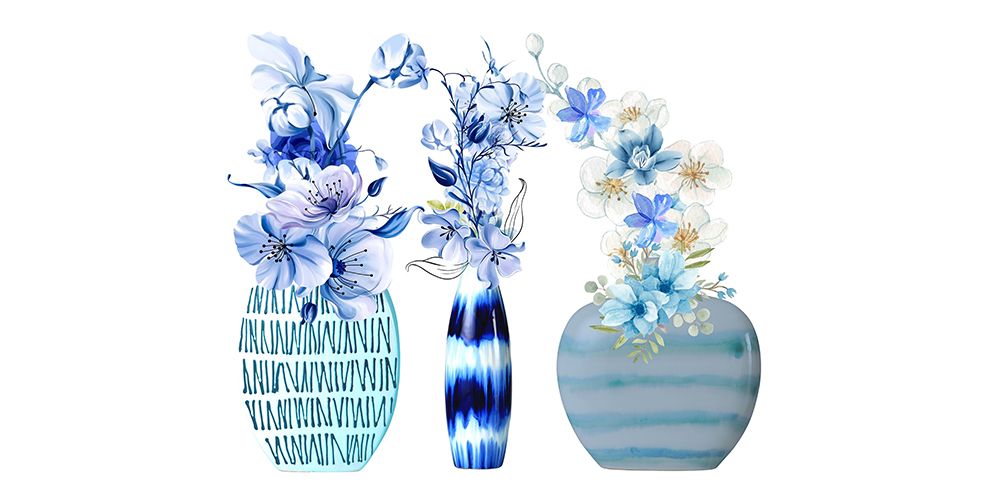 Floral Trio In Vases 2 art print by Jesse Keith for $57.95 CAD