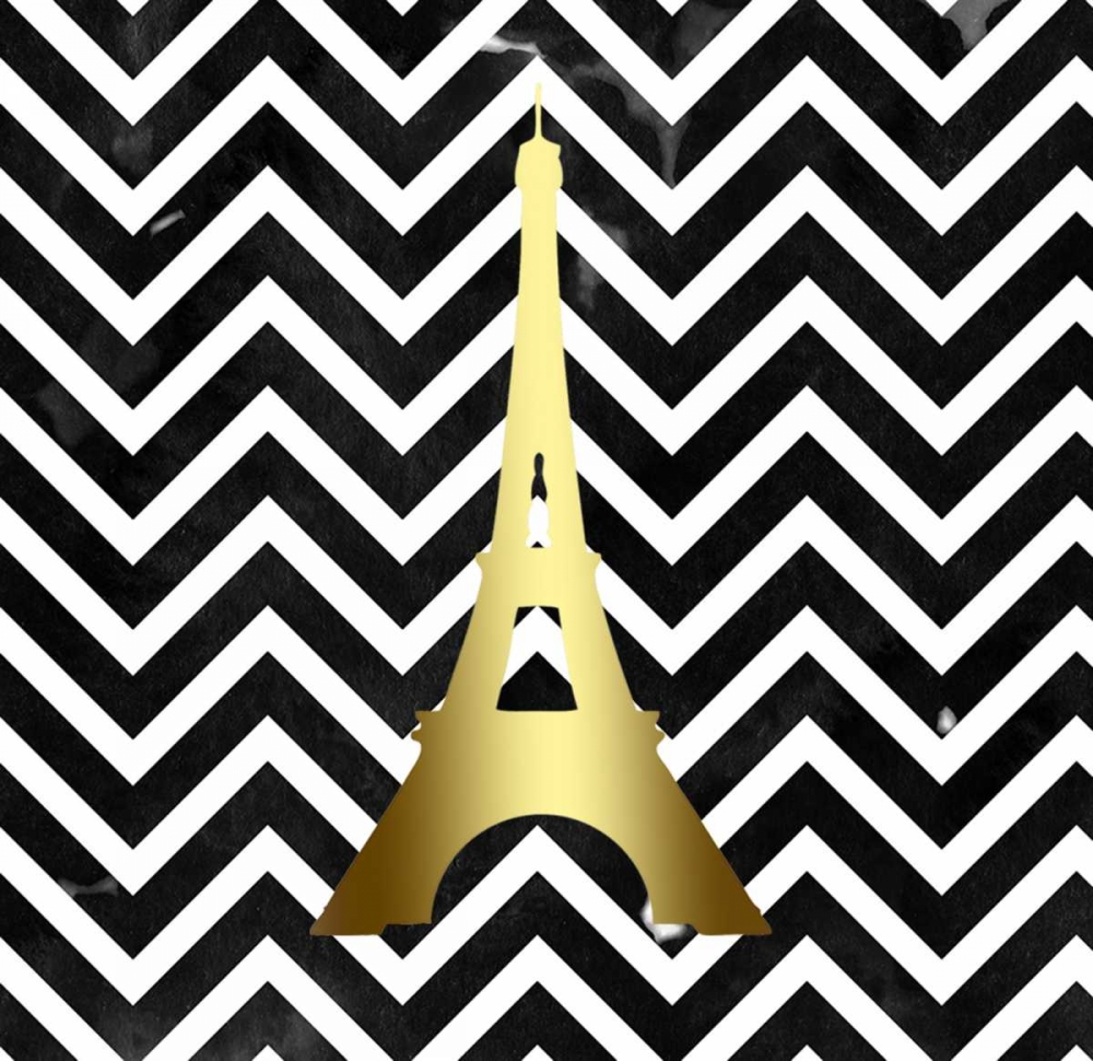 Eiffel Chevron Black White art print by Jelena Matic for $57.95 CAD
