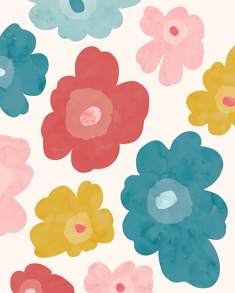 Flower_Pattern_Palette1_Watercolor art print by Jennifer McCully for $57.95 CAD