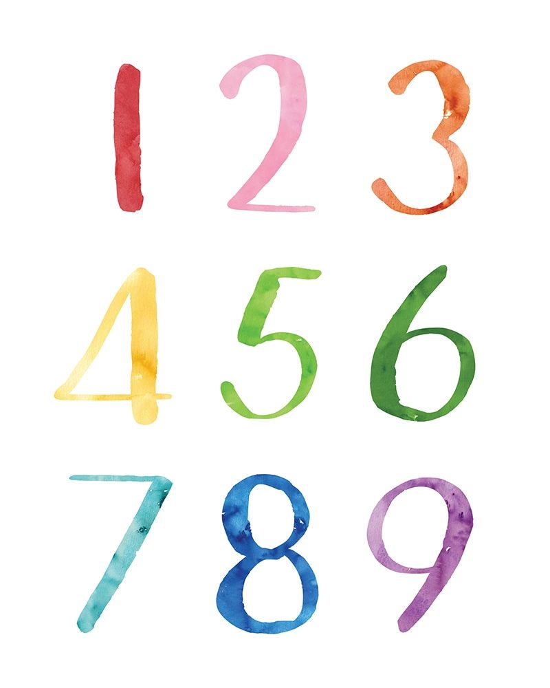 Watercolor Numbers art print by Jennifer McCully for $57.95 CAD