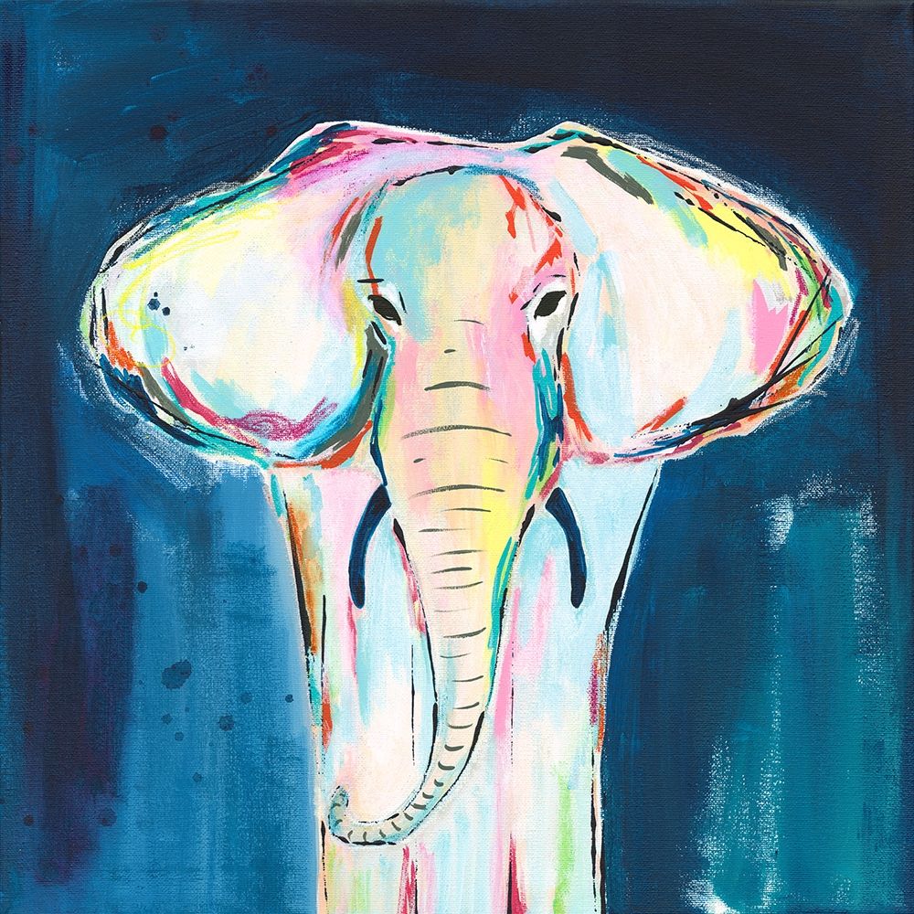 Tie Dye Elephant art print by Jennifer McCully for $57.95 CAD